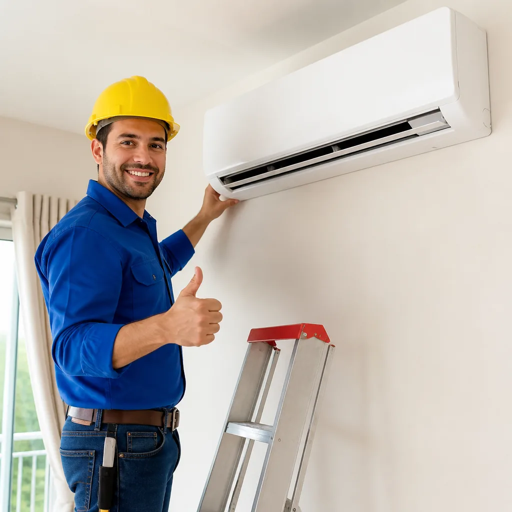 Ductless AC installation