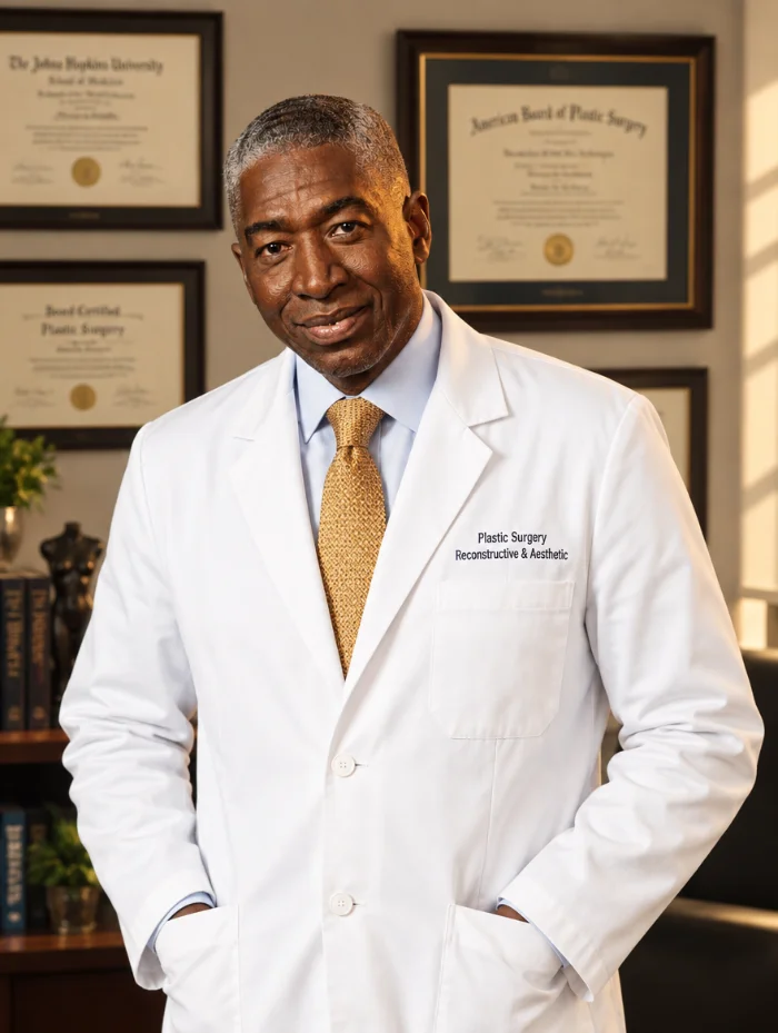 Dr. Henrique in a lab coat in his office