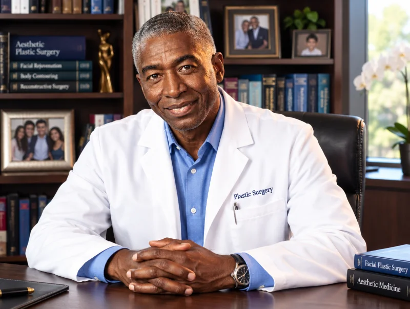 Dr. Henrique smiling at his desk