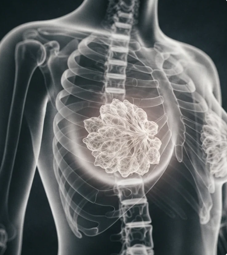X-ray illustration of the chest