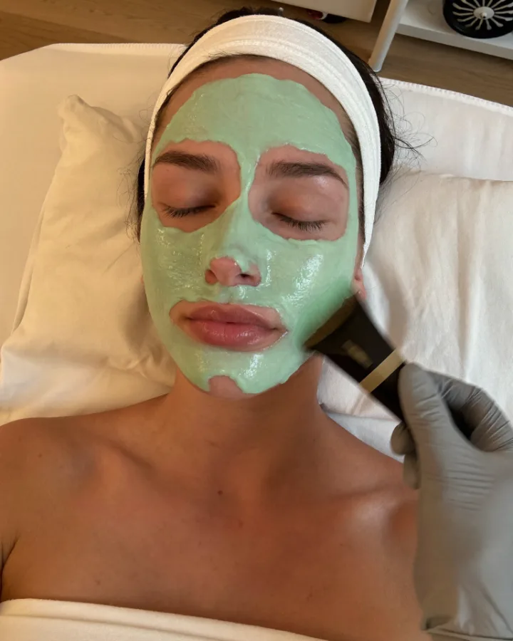 Chemical peel application on the face
